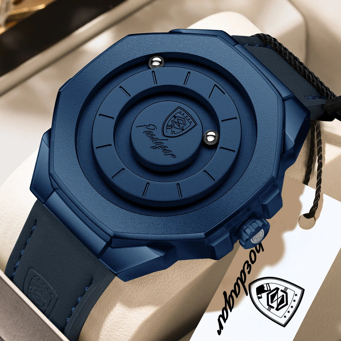 Reloj de pulsera para hombre POEDAGAR de alta calidad, resistente al agua, con correa de piel, estilo moderno, de cuarzo, para negocios, creativo.