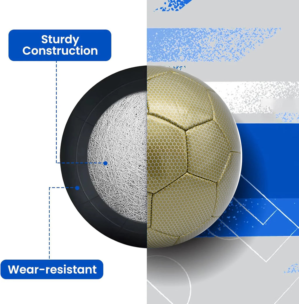 Balón de fútbol de tamaño 5, fútbol clásico oficial de PU, fútbol deportivo al aire libre resistente al desgaste