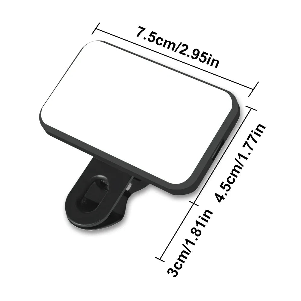 Luz de relleno portátil con clip para selfies para teléfono móvil, luz LED recargable por USB para maquillaje, videollamadas en vivo y fotografía.