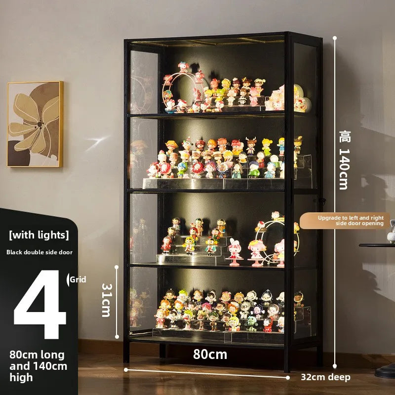 Vitrina de exhibición de madera maciza con puerta de vidrio de lujo, a prueba de polvo, diseño para modelos de cajas ciegas, gabinete de almacenamiento.