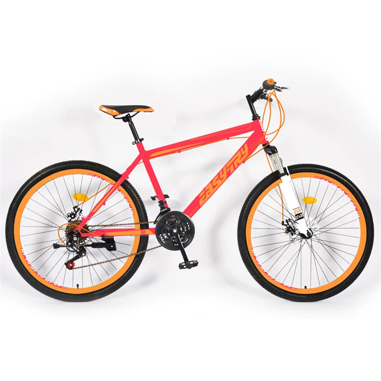 Bicicleta de montaña de 29 pulgadas con suspensión total, 21 velocidades, horquilla de acero, freno de disco y pedal estándar