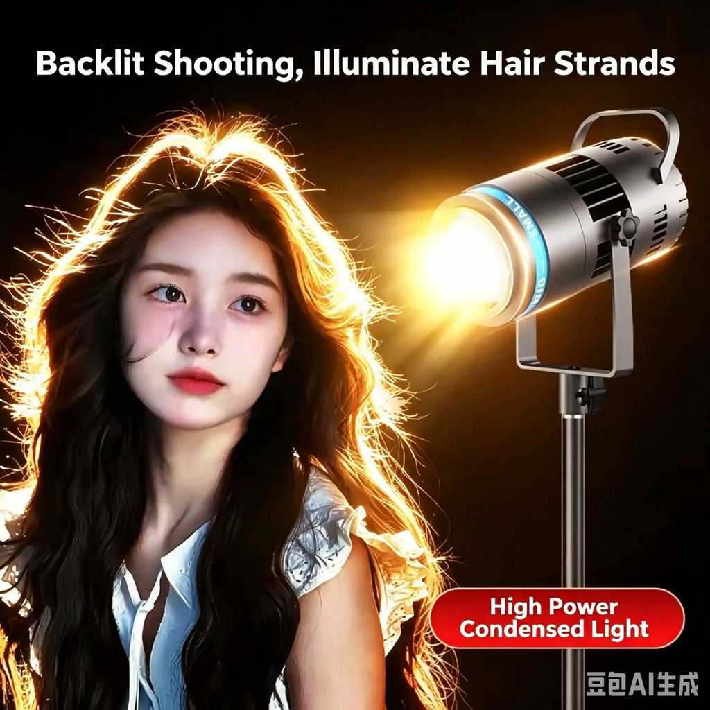 Foco de Iluminación LED para Video, Enfocable, 15 ° -55 °   Luz de borde para cabello con 5 filtros de color y control remoto para transmisiones en vivo y retratos