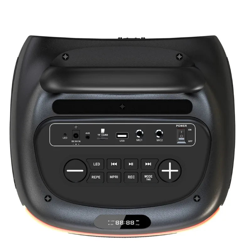 Altavoz Bluetooth con caja de fiesta doble de 40W y 6,5 pulgadas, diseño de correa para el hombro con 1 micrófono, subwoofer HIFI portátil para Karaoke al aire libre