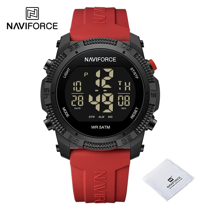 Relojes electrónicos NAVIFORCE nuevos y originales para hombre, tendencia sencilla, reloj de pulsera con correa de silicona, resistente al agua 5ATM, reloj deportivo para hombre