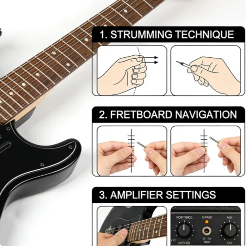 Guitarra de rock alemana para principiantes, lista para enviar, con puente fijo, acabado dorado, mástil de palisandro, pastillas HH, instrumento de cuerda de nivel básico para aficionados a la música.