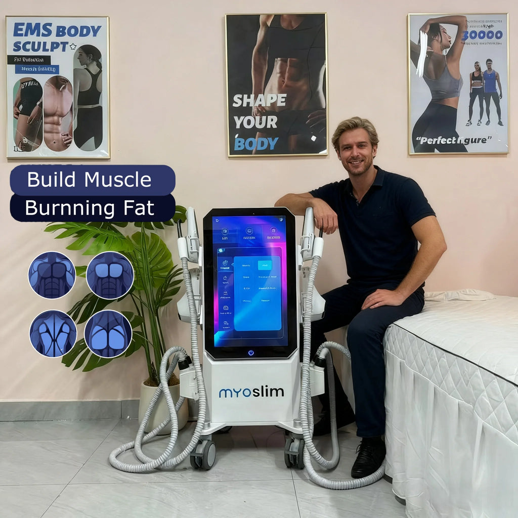 Máquina Profesional de Estimulación Muscular Myoslim EMS Neo Body Sculpt EMS Zero Ultra Pro 6500W con 4 Manijas RF Hi-EMT para Adelgazar