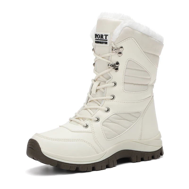 Botas de nieve de invierno para mujer, botines impermeables de alta calidad, botas gruesas y cálidas para senderismo en la nieve, zapatos de algodón para exteriores, zapatillas de deporte