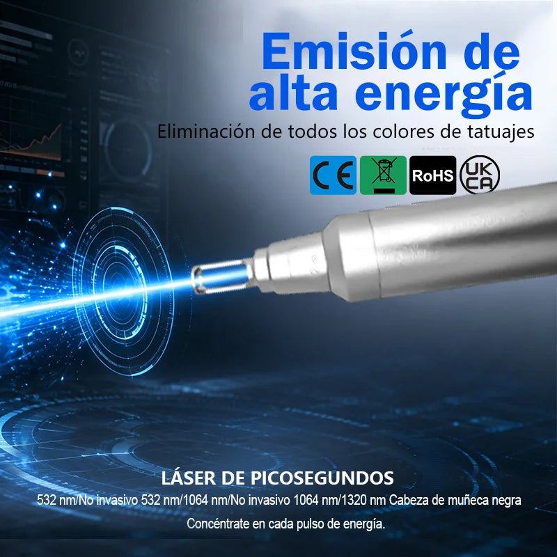 Máquina de Depilación Láser de Diodo y Láser de Picosegundos 2 en 1 808nm, Máquina de Eliminación de Tatuajes con 6 Longitudes de Onda 755 808 830 810 940 1064nm