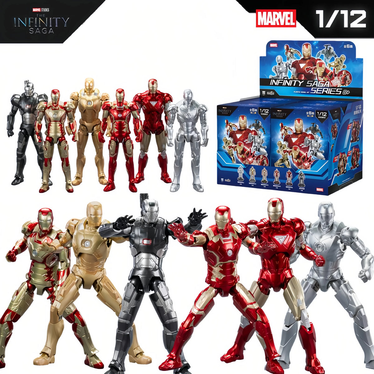 Fondjoy, figura de acción original de Iron Man de Marvel, colección Infinite Legends, modelos MK2, MK6, MK21, MK42, MK43, War Machine, juguete, regalo.