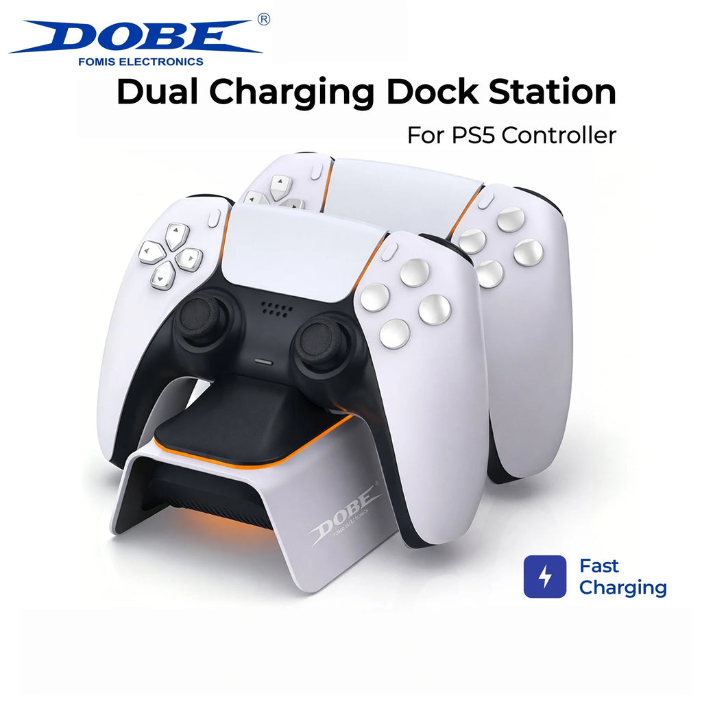 Base de carga para mando inalámbrico DualSense de PS5 con indicador de estado de tira LED para accesorios de mando de PlayStation 5