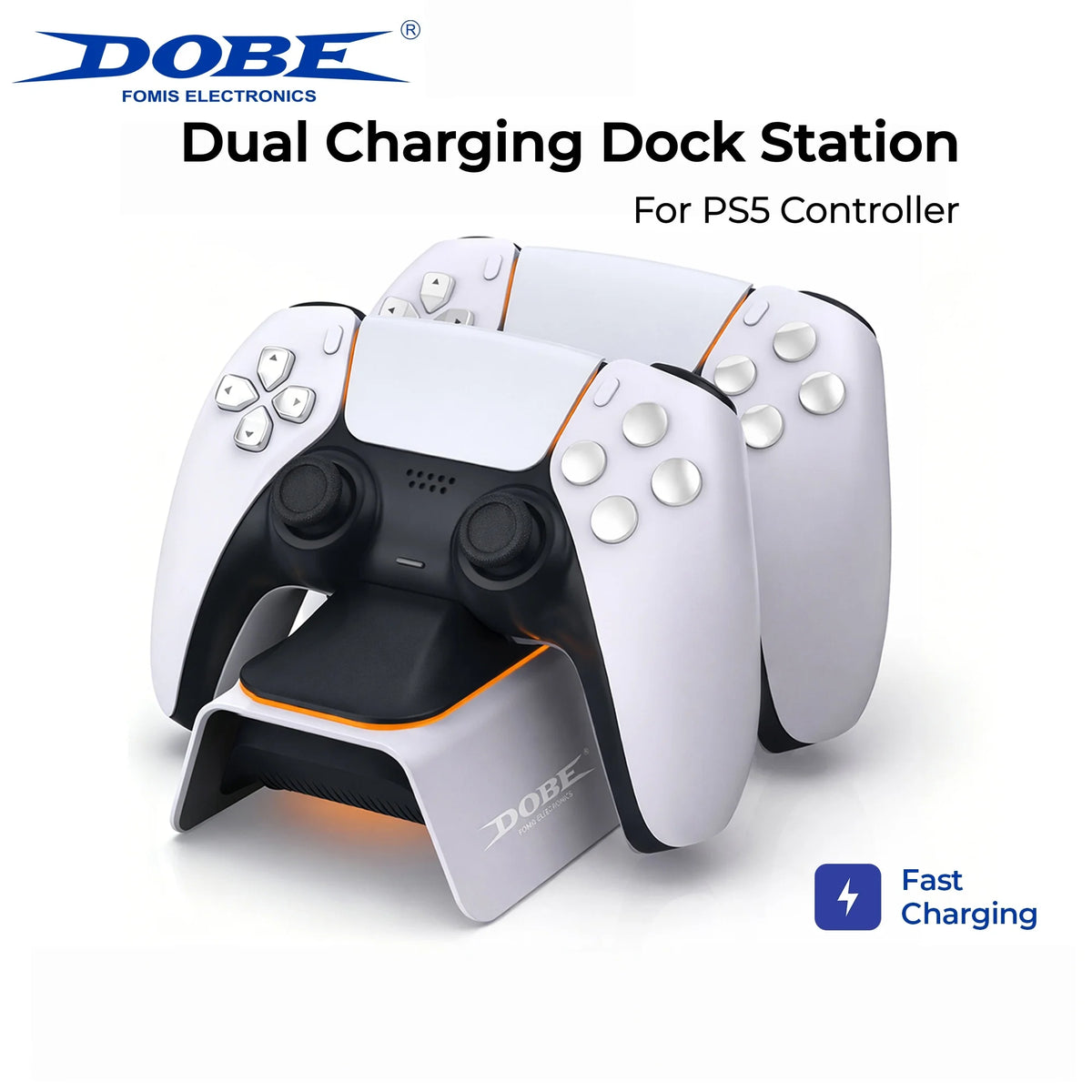 Base de carga para mando inalámbrico DualSense de PS5 con indicador de estado de tira LED para accesorios de mando de PlayStation 5