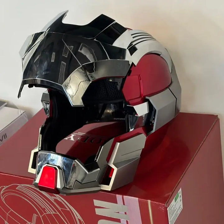 Casco de Iron Man KBGO, Juguete Eléctrico Mk5 Actualizado, Mk17, Control por Voz de Jarvis, Modelo con Apertura y Cierre Automático, Colección de Máscaras