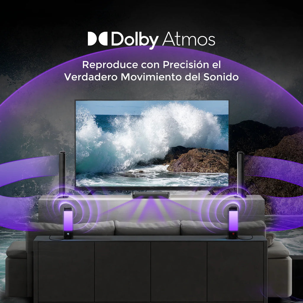 ULTIMEA Apollo S90 Barra de Sonido Desmontable 9.1ch Dolby Atmos, Sistema de Cine en Casa Premium para TV con Subwoofer Inalámbrico, Luz Ambiental RGB, Sonido Envolvente Inmersivo