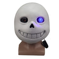 Máscaras del Juego Undertale, Máscara Completa de Sans con Luz LED, Máscara de Látex para Cosplay de Adultos, Accesorios para Fiestas de Halloween