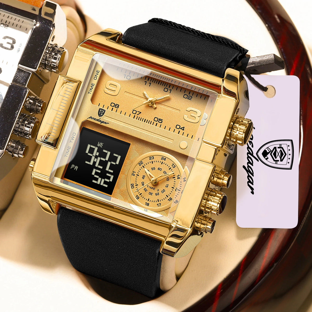 Reloj de pulsera para hombre POEDAGAR de lujo, resistente al agua, luminoso, con alarma, cuarzo, fecha, día de la semana, deportivo y digital.