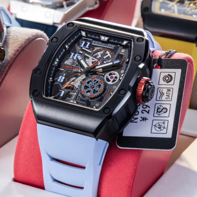 Reloj mecánico para hombre de moda 2025, relojes automáticos, esfera con grafiti, estilo Pagani Design, reloj de pulsera de acero, Relogio Masculino