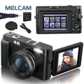 Cámara digital 4K para fotografía y vídeo Cámara de vlogging compacta antivibración con enfoque automático de 48 MP 3'' 180 °   Pantalla abatible con Flash