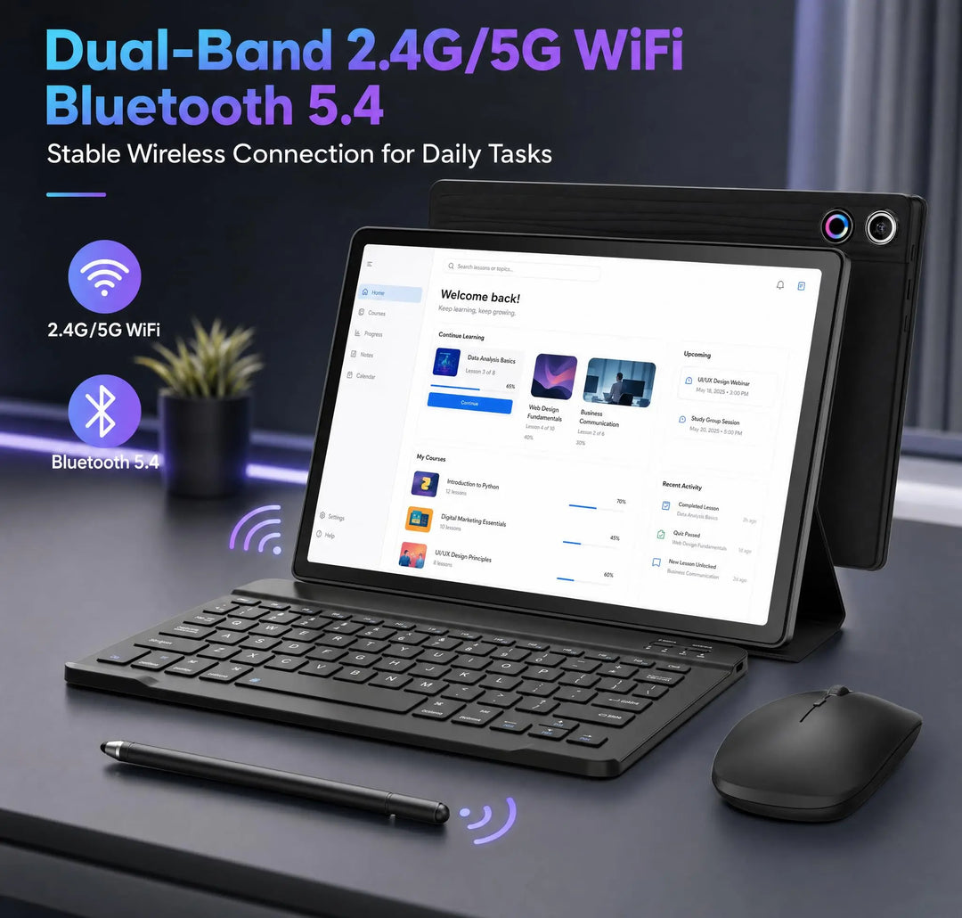 URAO KB10L Tableta de 10.1 pulgada, Android 16, pantalla HD, 24 GB de RAM, 64 GB de ROM, A333, tableta PC de cinco núcleos, compatible con Widevine L1 y Netflix HD, batería de 6000 mAh, pantalla dividida, desbloqueo f
