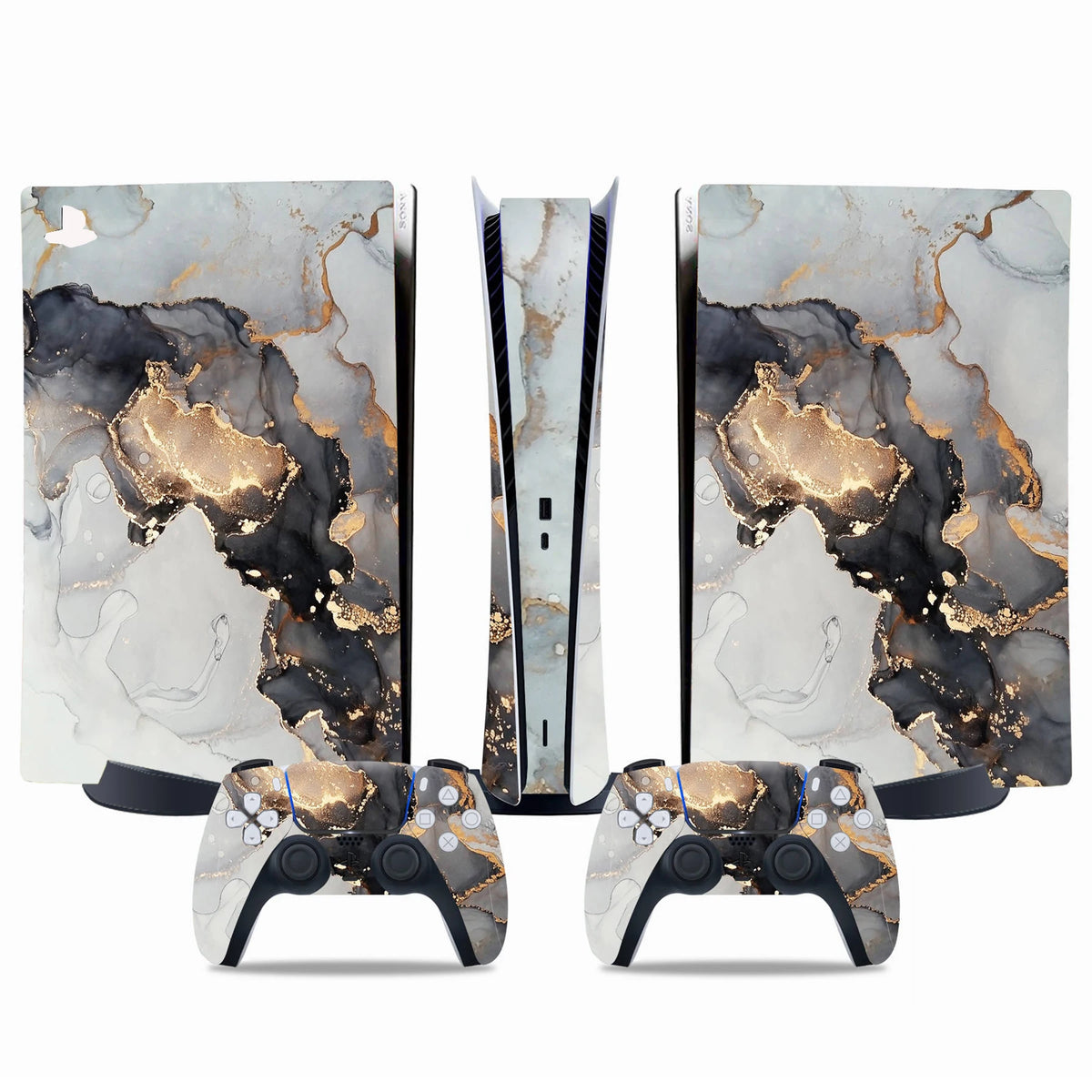 Adhesivo de vinilo protector para consola PS5 edición digital, set completo de cubierta para la consola y 2 controles