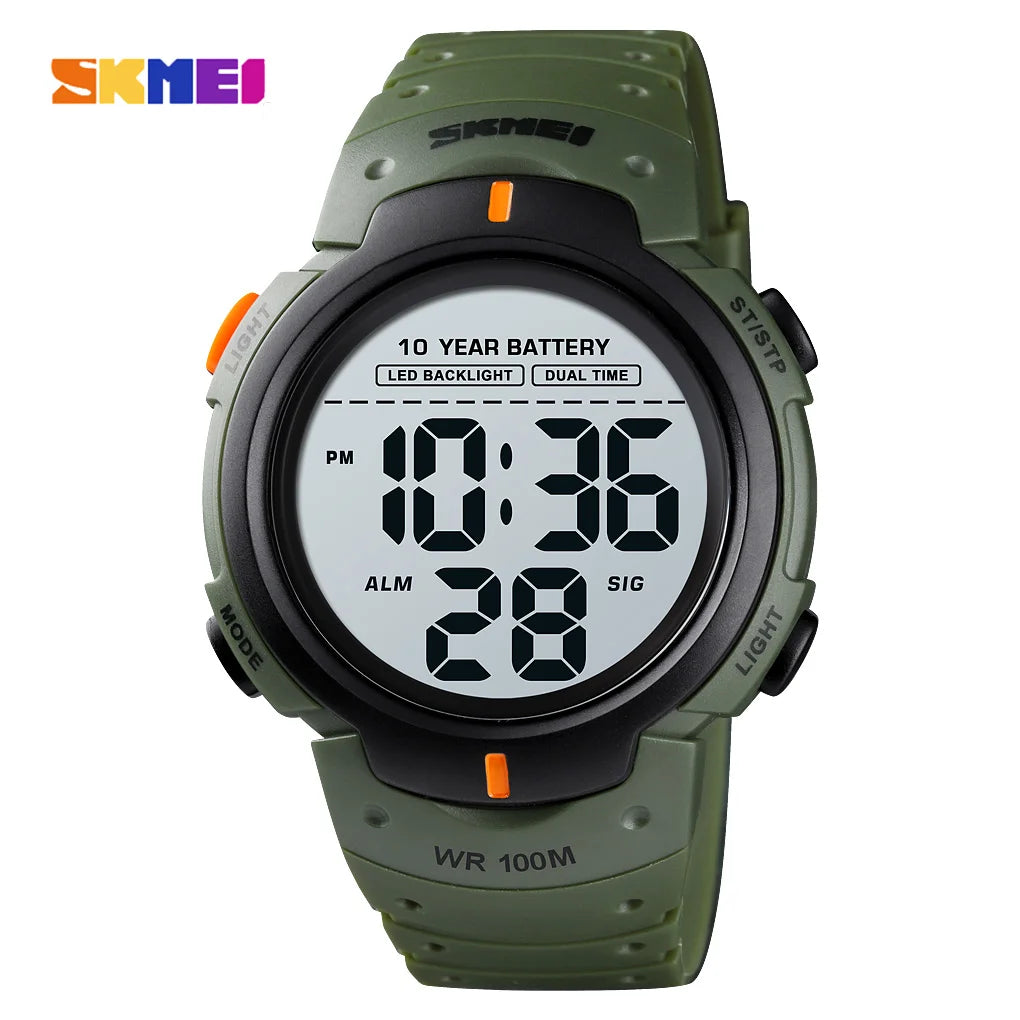 SKMEI 1560 Electronics Sports Wristwatches Mens 10Bar Waterproof Military Digital Stopwatch Watches For Men Relojes Para Hombre