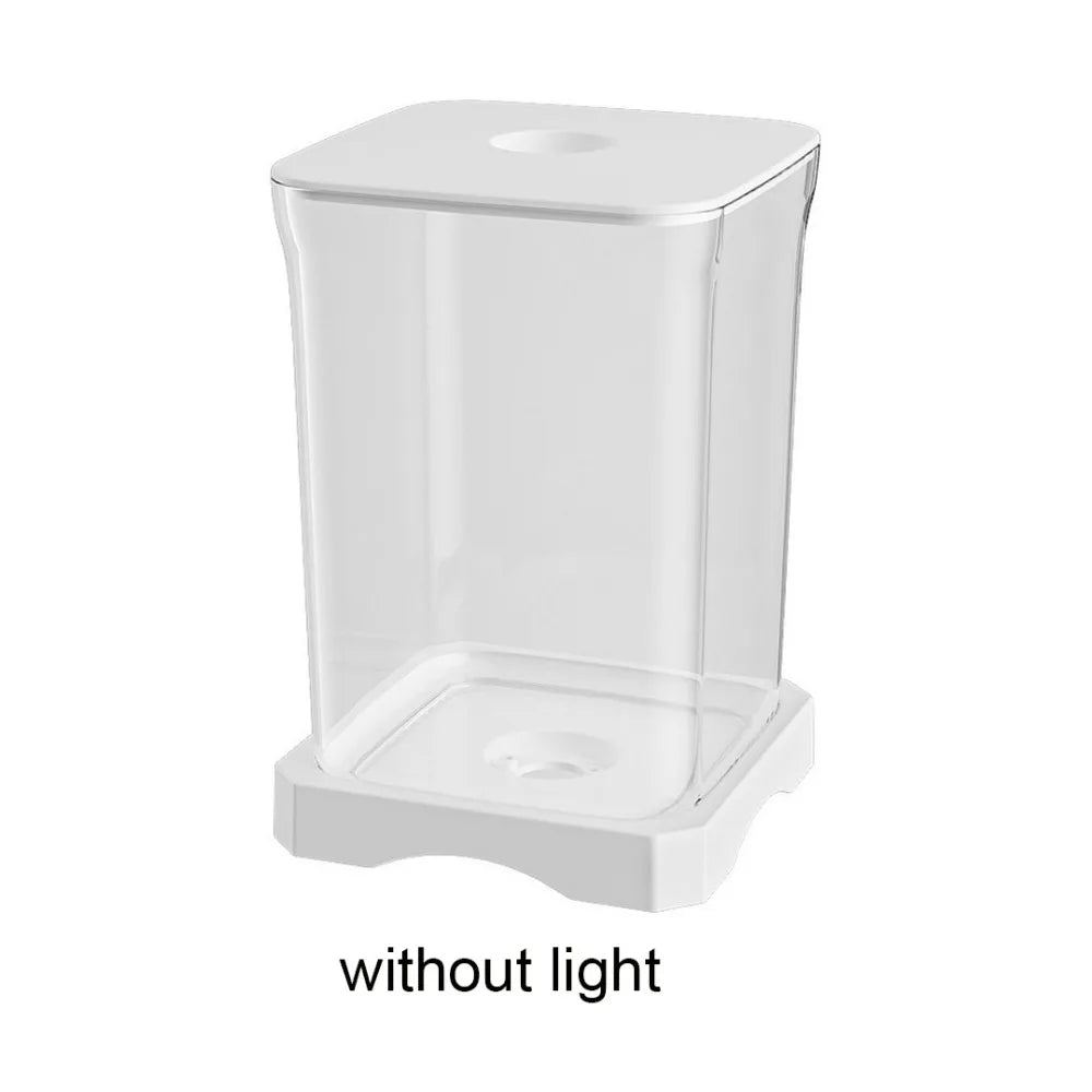 Acrylic Betta Fish Tank Removable High Transparency Mini Goldfish Tank with Feeding Hole Small Landscape Fish Tank