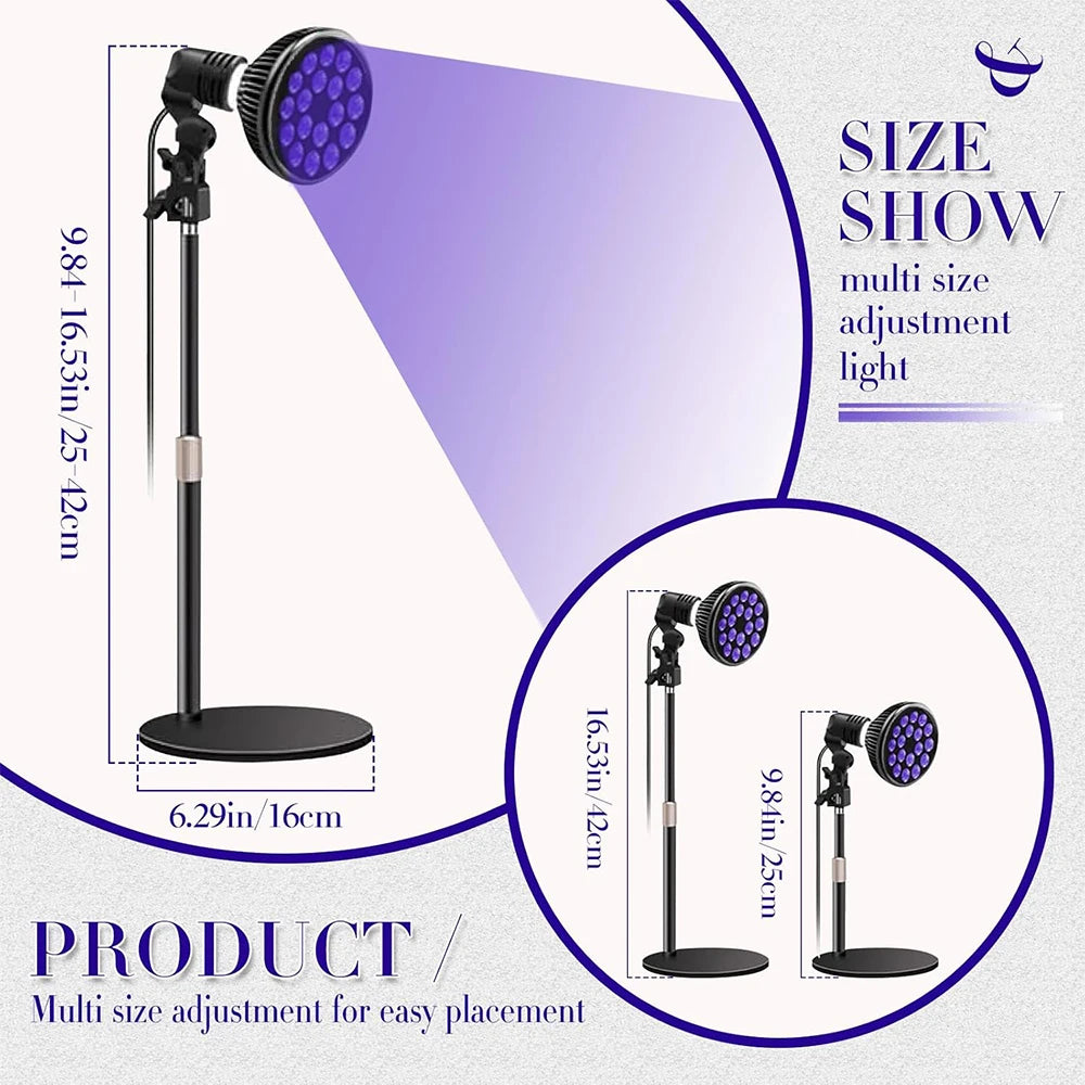 Lámpara de bronceado ultravioleta, lámpara Solarium de 54W para bronceado, cuidado de la piel corporal, 18 LED, cuidado de la piel para lámpara de luz de piel bronceada de 460nm y 480nm