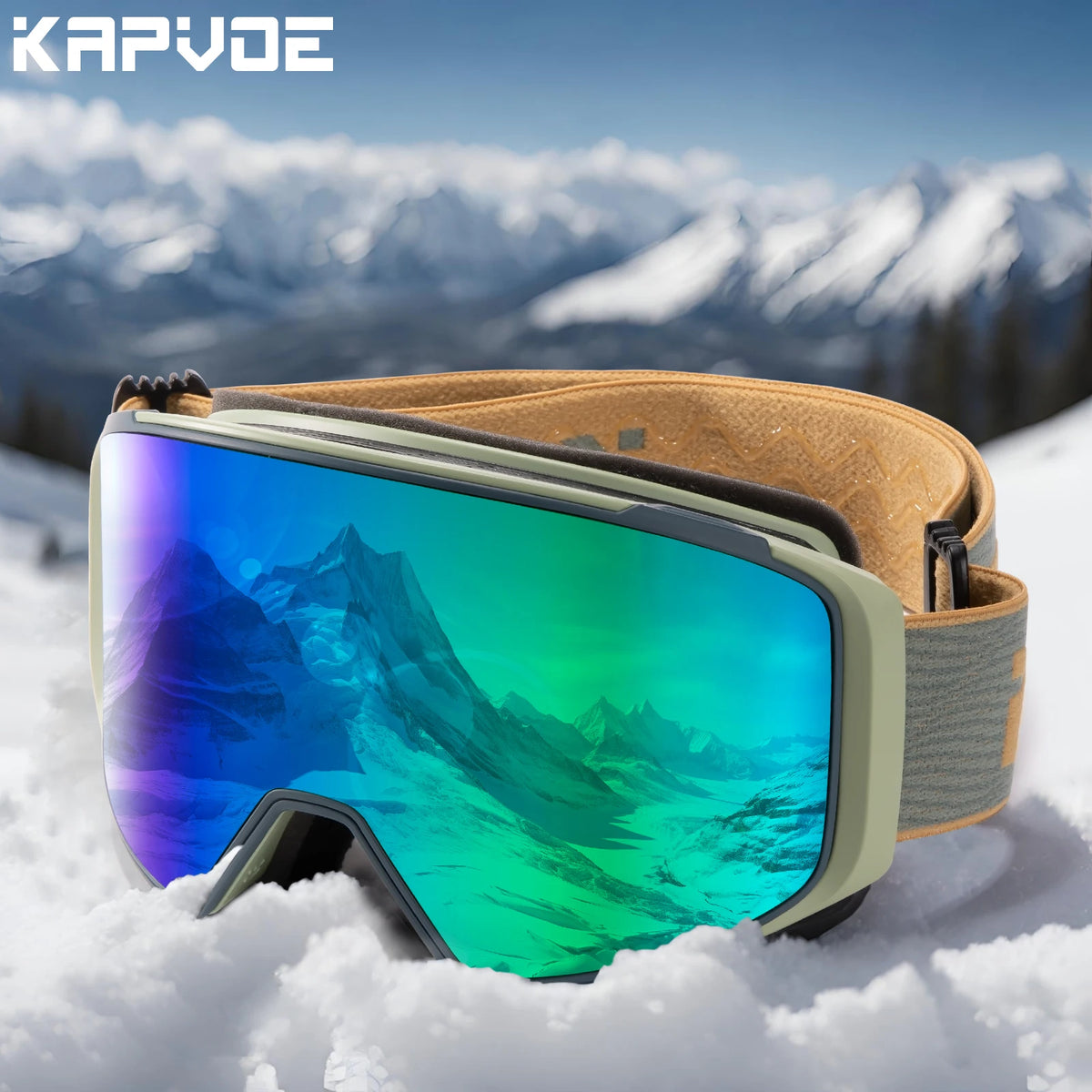 KAPVOE lente de atracción magnética deportes al aire libre gafas de esquí fotocromáticas protección esquí Snowboard correa antideslizante gafas de nieve