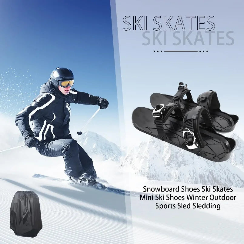 Mini Esquís Snowblades para Nieve, Esquís Cortos para Invierno, Snowskates, Skiboards, Esquís Portátiles y Ligeros, Calzado de Esquí para Deportes al Aire Libre