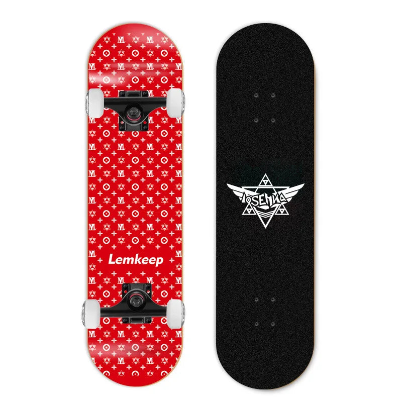 Patineta de Doble Kick para Principiantes, 7 Capas de Madera de Arce, Cuatro Ruedas, Cruiser Urbano, Tabla Completa para Adultos, Hombres, Mujeres y Adolescentes