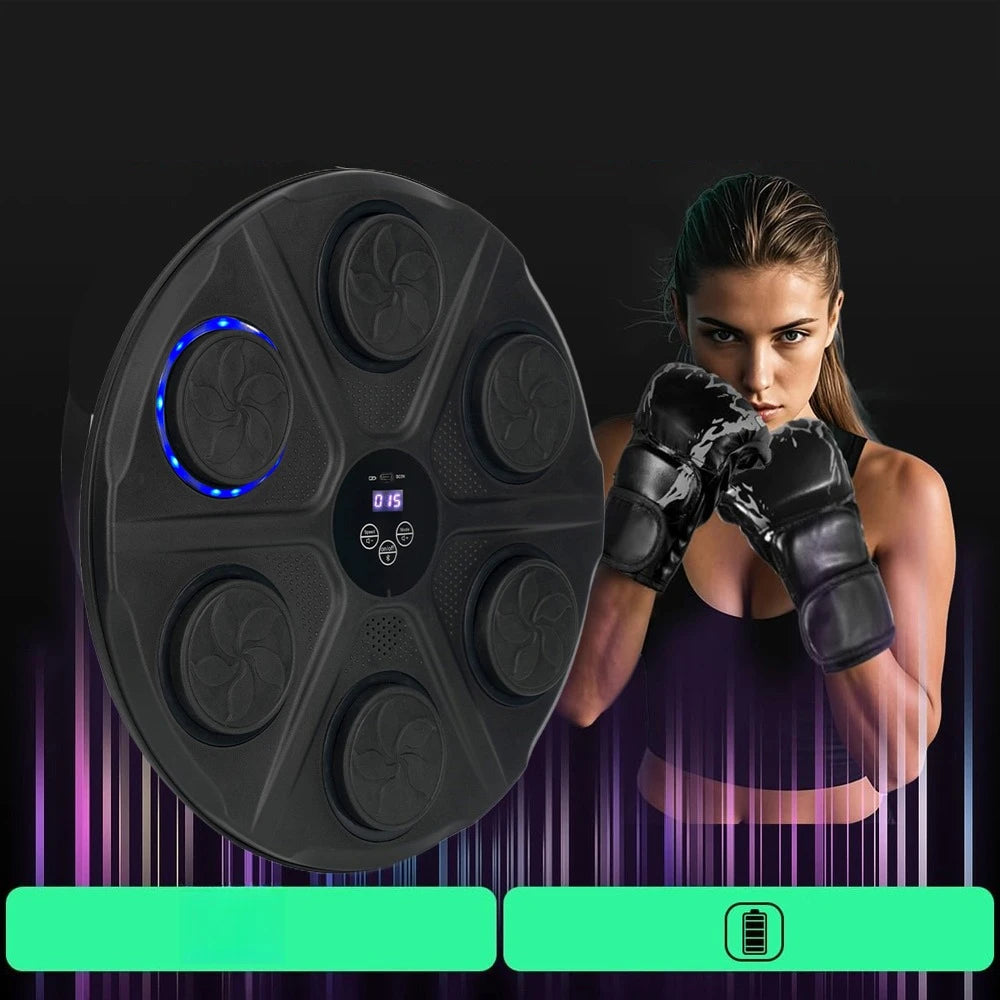 Máquina de Boxeo de 42 cm, Entrenador de Golpeo, Montada en la Pared, Altura Ajustable, con Objetivo Luminoso, 12 Modos, 12 Velocidades, Pantalla, Música, Gimnasio en Casa para Entusiastas del Fitness, Fitness y Moldeación