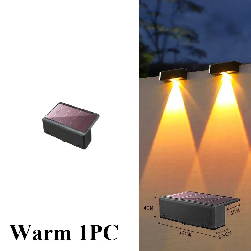 Apliques solares de pared para vallas, luces LED solares para exteriores, impermeables, iluminación descendente para barandillas, buzones, balcones y jardines