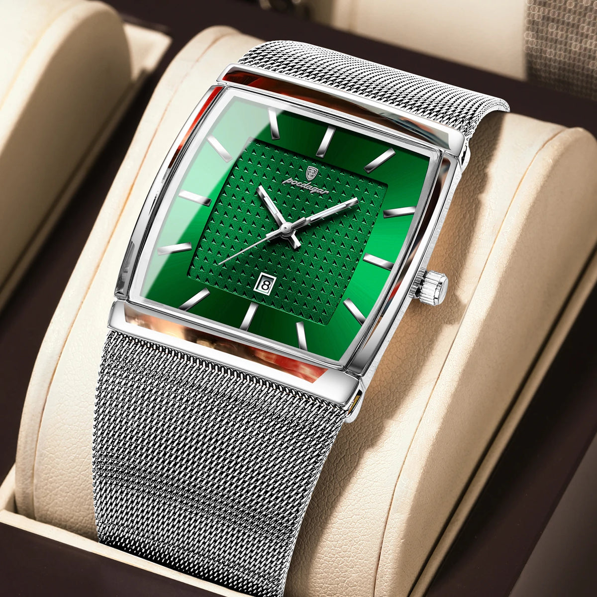 Reloj de pulsera de lujo para hombre POEDAGAR, resistente al agua, luminoso, con malla de acero inoxidable, fecha, reloj de cuarzo para hombre, estilo elegante y de negocios