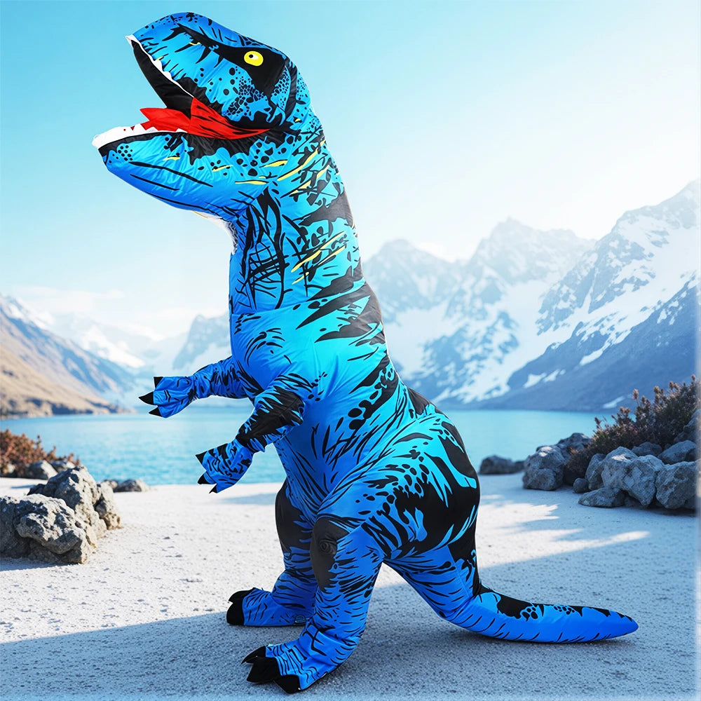 Disfraz Inflable Divertido de Mascota de Dibujos Animados, Raptor, Dinosaurio, para Purim, Halloween, Navidad, Disfraz de Cosplay para Adultos, Traje de Anime