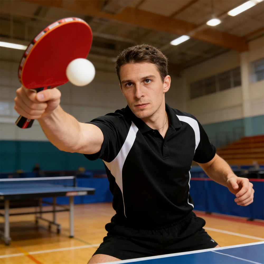 Set de raquetas de tenis de mesa con goma de diseño inverso, incluye 2 raquetas y 3 pelotas de tenis de mesa, ideal para entrenamiento deportivo, competiciones y actividades físicas.