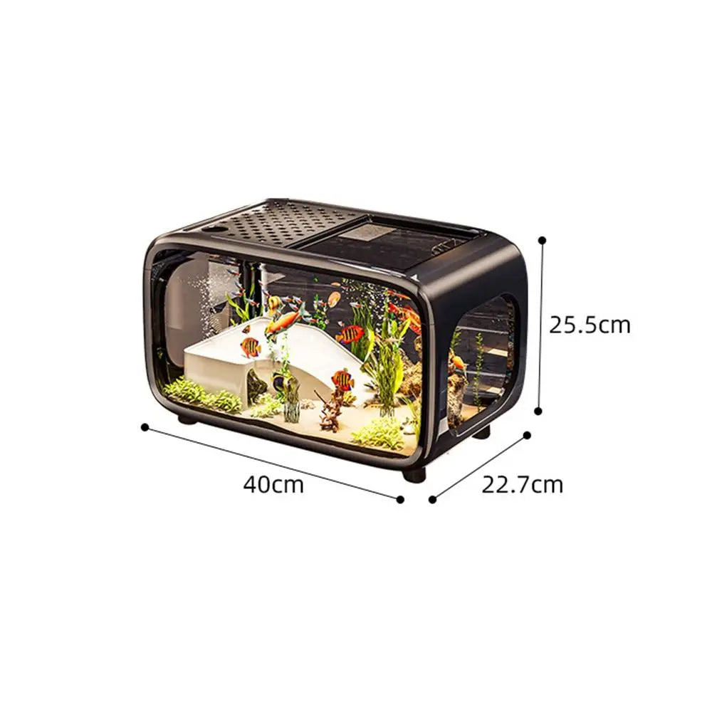 Durable Compact Aquarium Kit Transparent Clear Viewing Fish Tank Drop Resistant Desktop Aquarium Bedroom