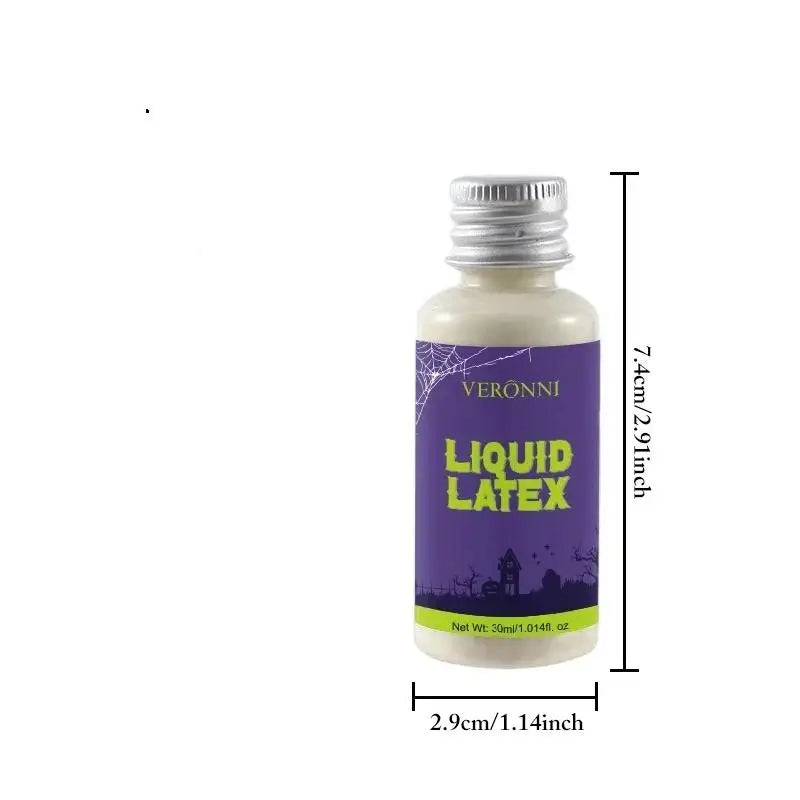 30 ml de látex líquido para maquillaje de efectos especiales, Halloween, cicatrices, heridas, prótesis, gorro para calvicie, cubrir tatuajes, uso profesional.