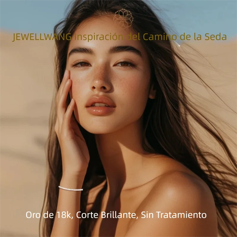 JEWELLWANG Pulsera de tenis de oro de 18K con diamantes cultivados en laboratorio, claridad D VVS, pulsera de diamantes con pavé completo, joyería de lujo para mujer para uso diario y banquetes
