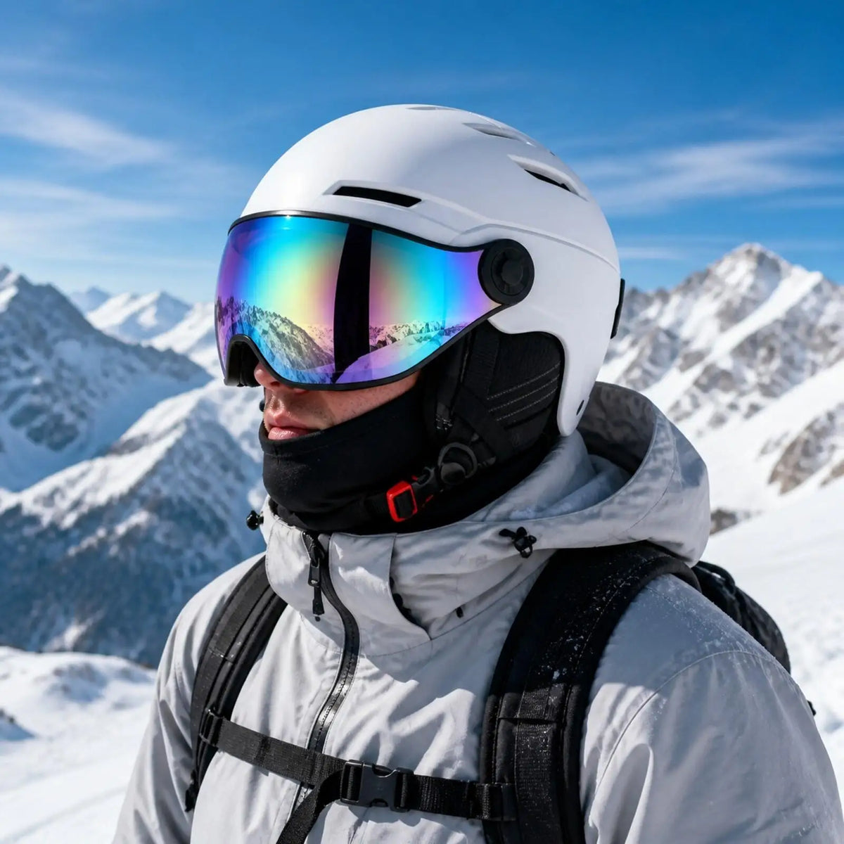 Casco de esquí para adultos con visera, carcasa de ABS y forro de EPS, equipo de protección para la cabeza para practicar snowboard, tanto para hombres como para mujeres, ideal para climas fríos.