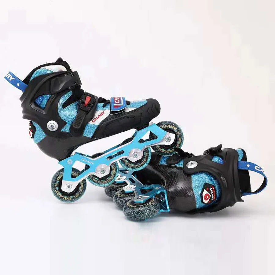 Patines en línea tamaño EUR 28-37 Patines de ruedas ajustables Patines para niños Patín de fibra de carbono Zapatos de patinaje para niños Patines deslizantes Slalom