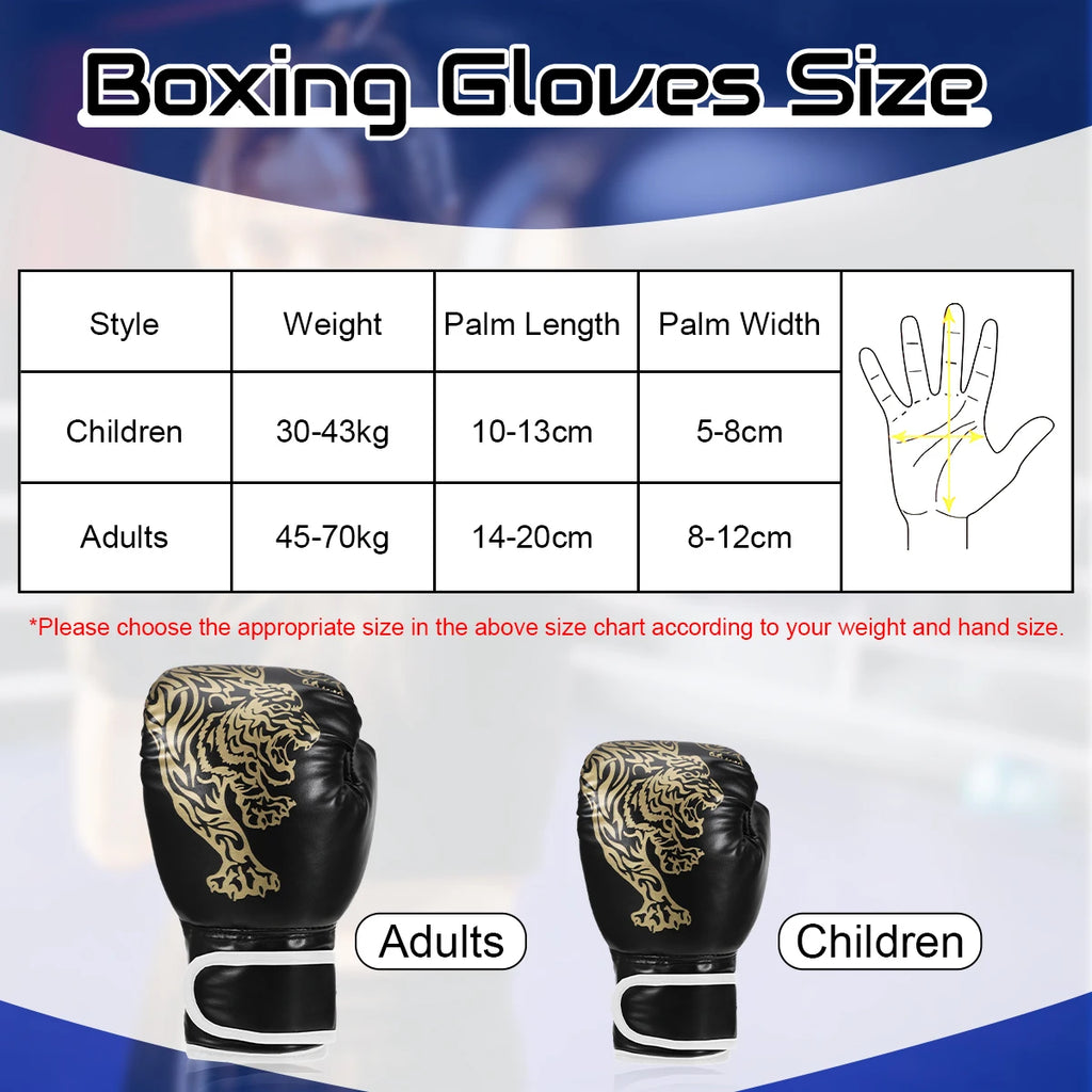 1 Par de Guantes de Boxeo de Cuero para Niños, Guantes de Entrenamiento de Boxeo, Guantes de Gimnasio para Niños, Protector de Manos