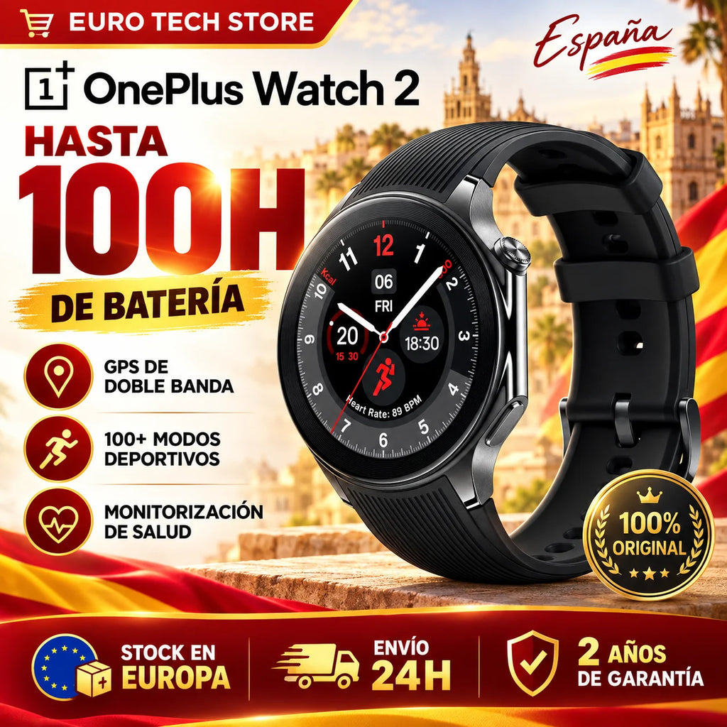 Nuevo Smartwatch OnePlus Watch 2 Pantalla AMOLED 1.43'' WiFi GPS IP68 Google Pay