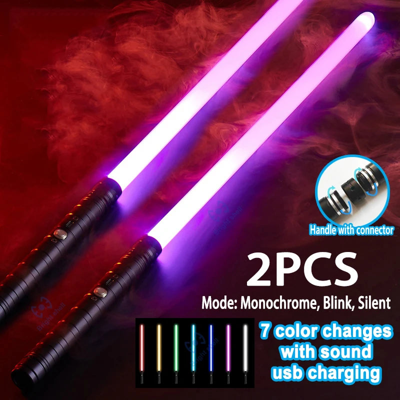 Juguete de espada láser de metal, sable de luz RGB con 7 colores, sonido, efectos Force FX, FOC Blaster, espada láser Jedi para niños, regalo
