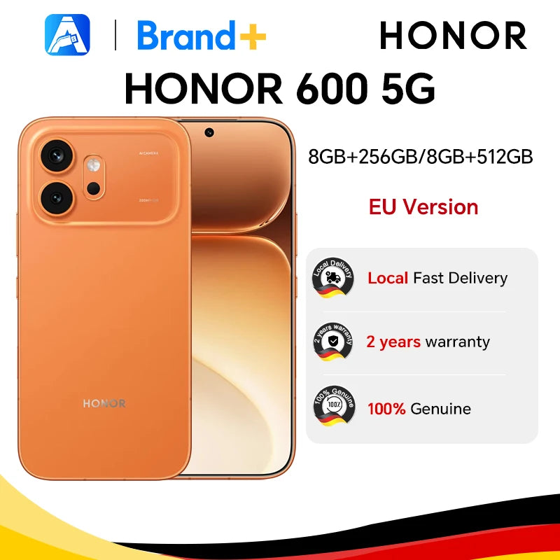 HONOR 600 5G, Versión UE, Smartphone 5G, Cámara nocturna ultra clara de 200MP, OIS, Batería de 6400mAh, IP68 IP69 IP69K, Pantalla ultra brillante de 8000 nits, Doble tarjeta