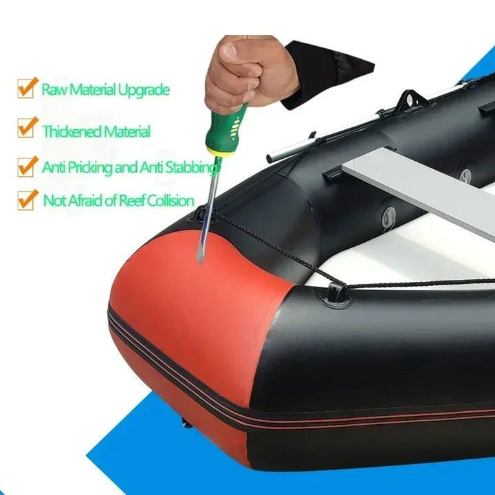 Bote de Pesca Inflable de PVC Multitamaño con Motor, para una Persona, 0.7mm de Grosor, Resistente al Desgaste, Kayak, Canoa