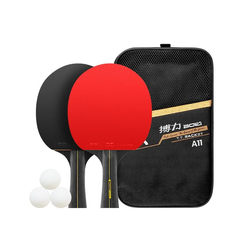 Juego Profesional de 2 Raquetas de Tenis de Mesa de 6 Estrellas, Raqueta de Ping Pong con Goma de Púas Internas, Hoja de Alta Calidad con Bolsa de Transporte