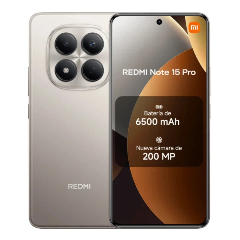 Redmi Note 15 Pro 200 MP smartphone with 6.77" AMOLED display, 6500 mAh battery, and MediaTek Helio G200 Ultra processor, featuring 8GB RAM + 256GB storage or 12GB RAM + 512GB, turbo charging 45W for quick power recovery.