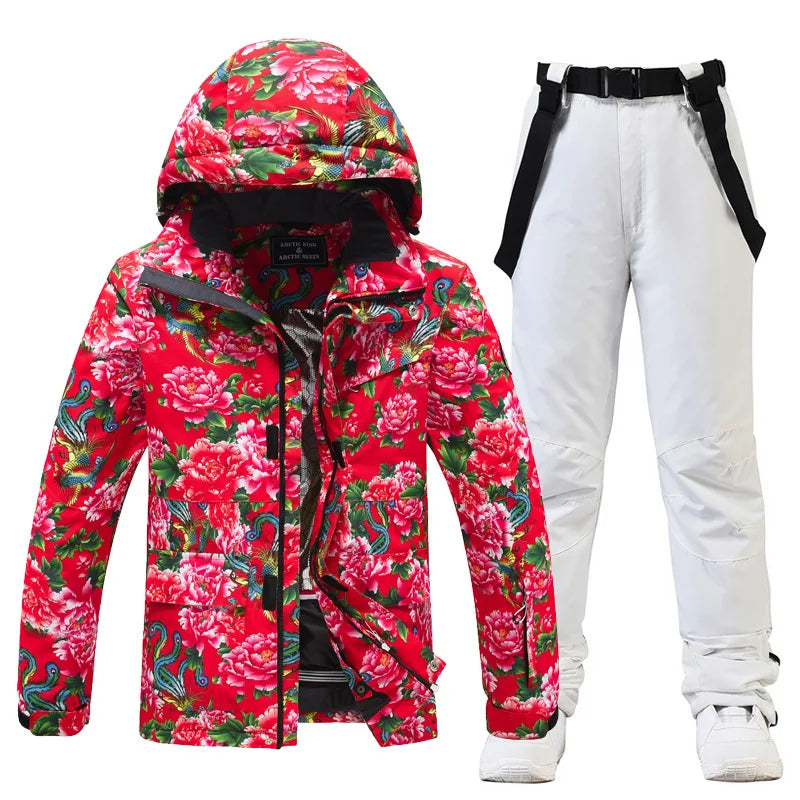 Nuevo traje de esquí de viento democrático, traje para mujer y hombre, ropa de esquí al aire libre, conjunto de traje de esquí para Snowboard