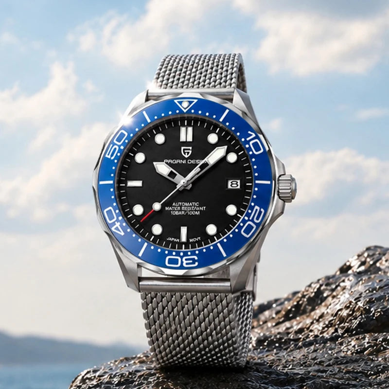 PAGANI DESIGN Navy Blue Ceramic Bezel Men's Watches Automatic Watch For Men Luminous Diving Mechanical Wrist Watch Men 2026 New
