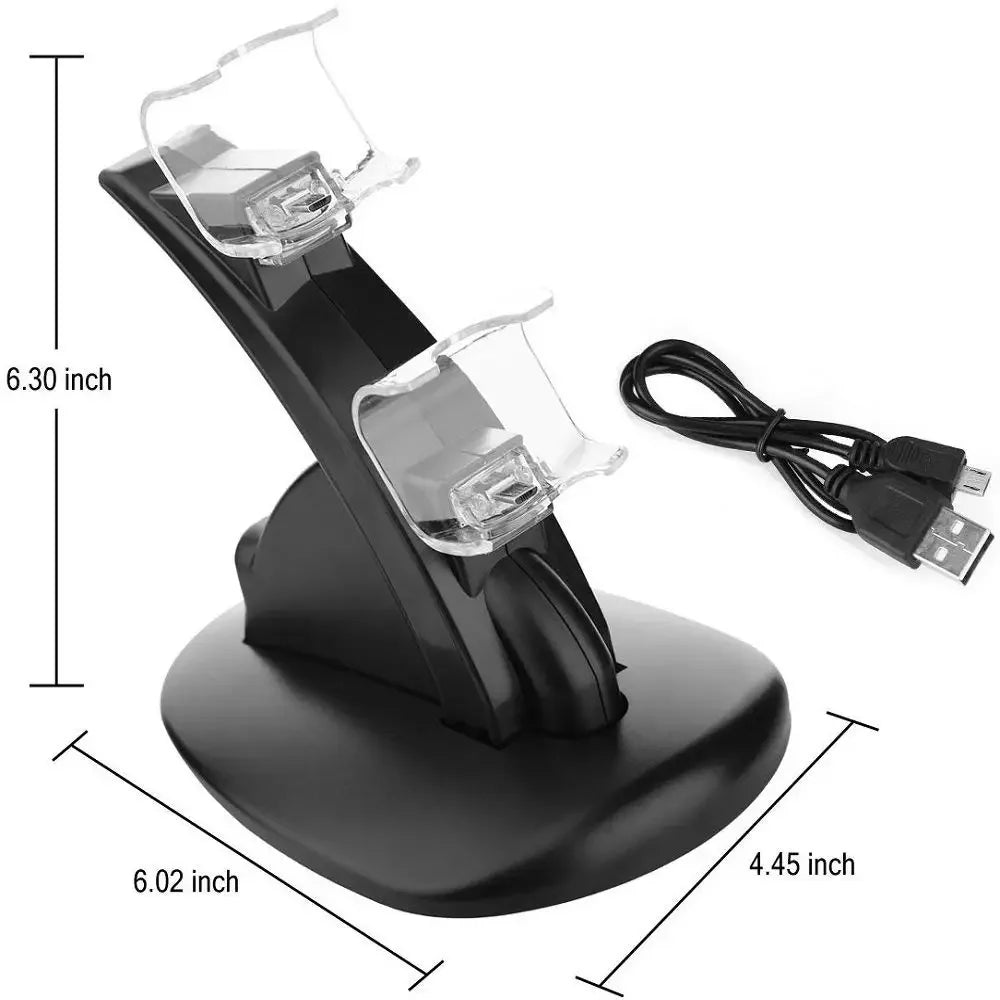 Estación de carga rápida dual LED para mandos de PS4, soporte de carga para accesorios de mando de Playstation PS4 Pro/PS4 Slim