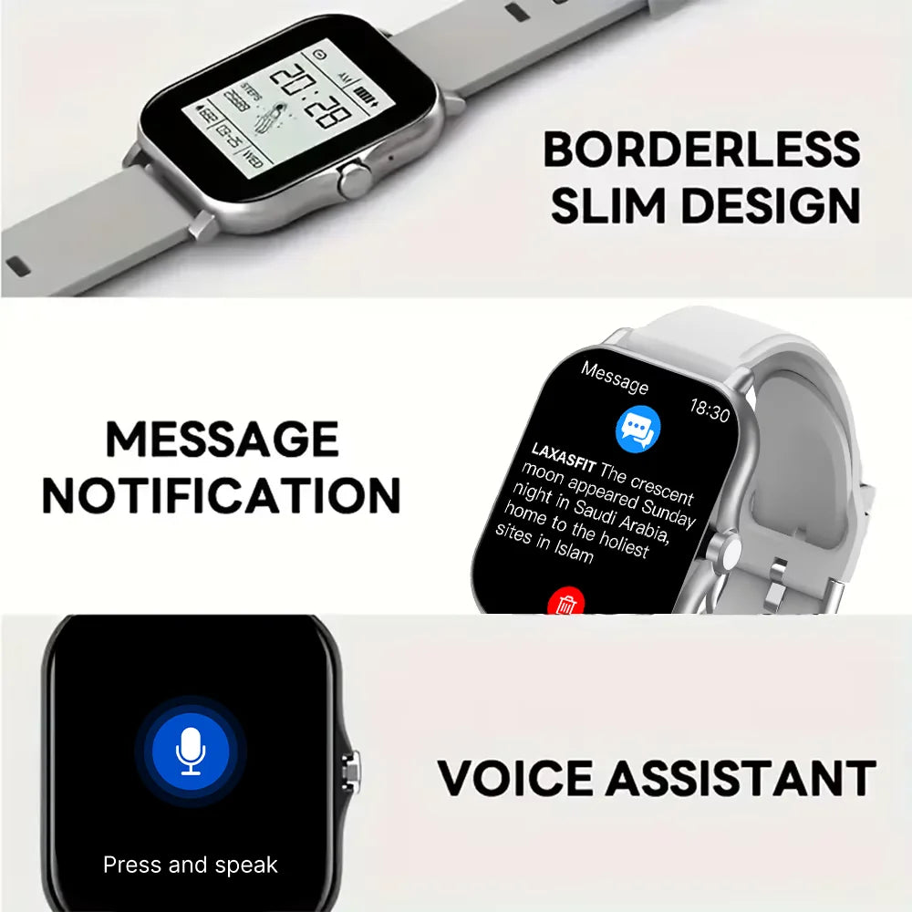 LAXASFIT 2025 Nuevo reloj inteligente para hombre, regalo para mujer, reloj deportivo de fitness con pantalla táctil completa, reloj inteligente con llamada Bluetooth